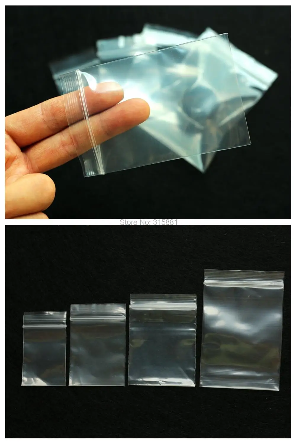 Zip Lock Plastic Bags Reclosable Transparent Jewelry/Food Storage Bag Kitchen Package Bag