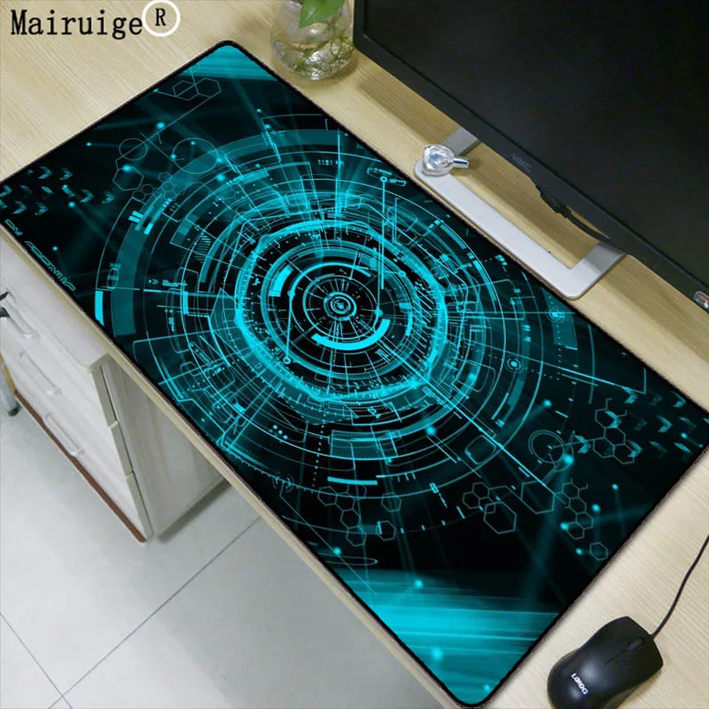 

Mairuige Green Light Extra Large Mouse Pad Gaming Waterproof Mousepad Anti-slip Natural Rubber Gaming Mouse Mat with Lock Edge