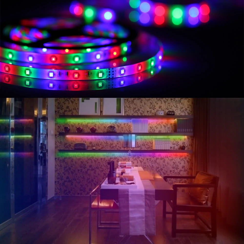 М 5 м RGB Светодиодная лента 12 В в светодио дный 60 led s/m SMD 2835 водостойкая гибкая лента цветная веревка световая струнная лампа светодио дный