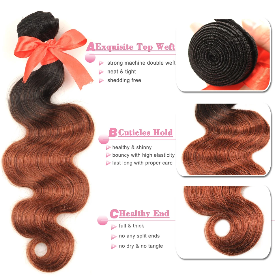 Pinshair T1B/33 Темно светлые пучки волнистых волос с закрытием перуанские