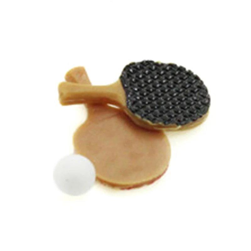 3 шт./компл. 1/12 кукольный домик миниатюра ракетки для мини настольного тенниса для юниоров с украшением в виде шариков в моделирование мебель для пинг-понга игрушки для кукольного домика Декор
