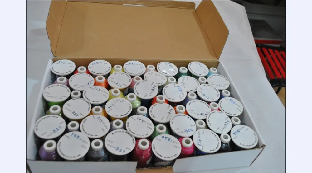 

Hot Selling Simthread brand1000m/cone polyester embroidery thread with 112pcs +24 A bobbin +5 glow thread/kit +Free shipping!!