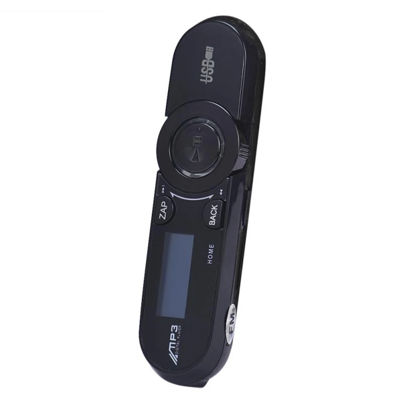 Абсолютно портативный мини цифровой ЖК-экран USB MP3 музыкальный плеер с TF слотом для карт Поддержка функции fm-радио+ наушники в подарок - Цвет: Черный