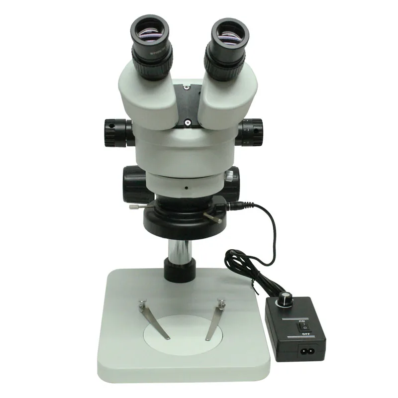 

Binocular Stereo Microscope Industrial Microscope 7X-45X Continuous Zoom Magnification With Metal Stand Adjustable LED Lights