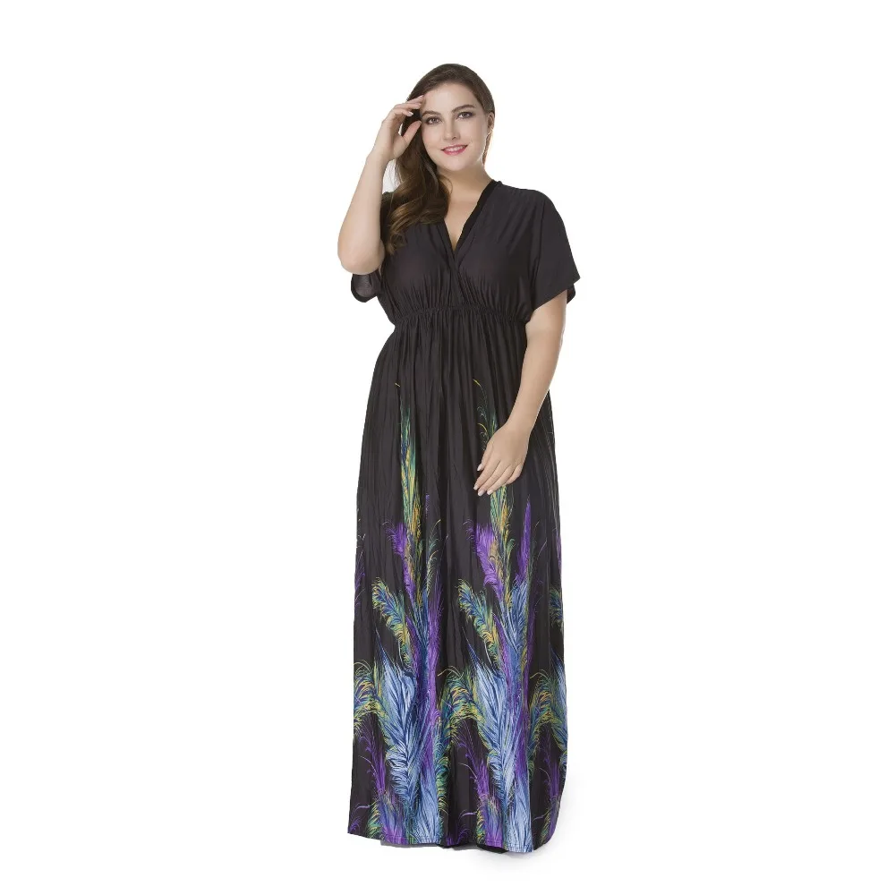 Vestidos Verano 2019 богемный для женщин летнее платье V образным вырезом короткий рукав