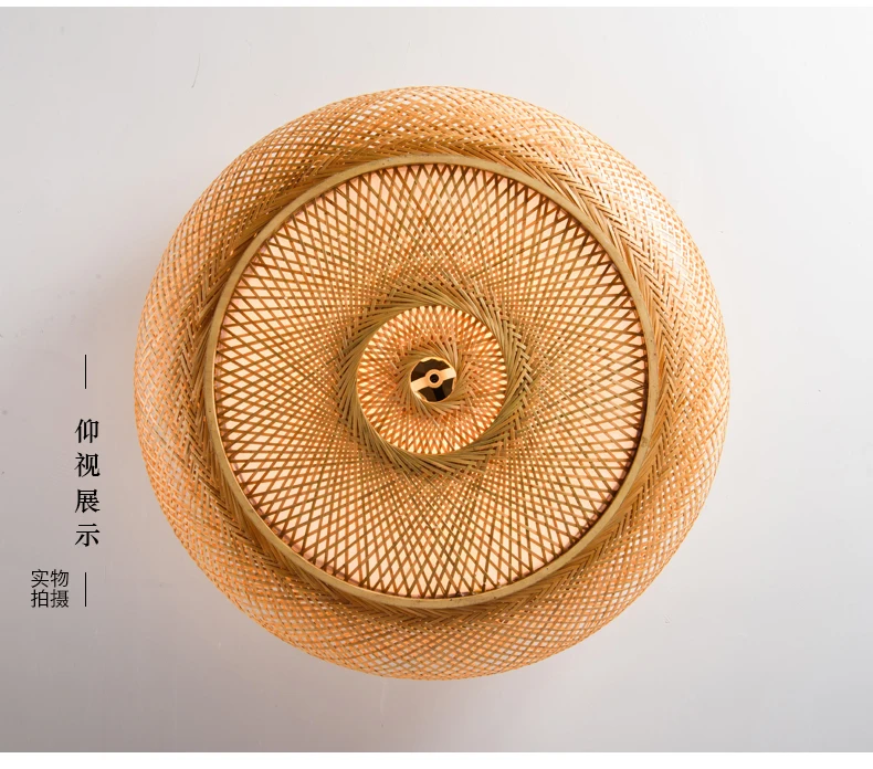 Ручной бамбуковый Плетеный Ротанг круглый фонарь абажур потолочный светильник деревенский Азиатский японский плафон лампа спальня гостиная
