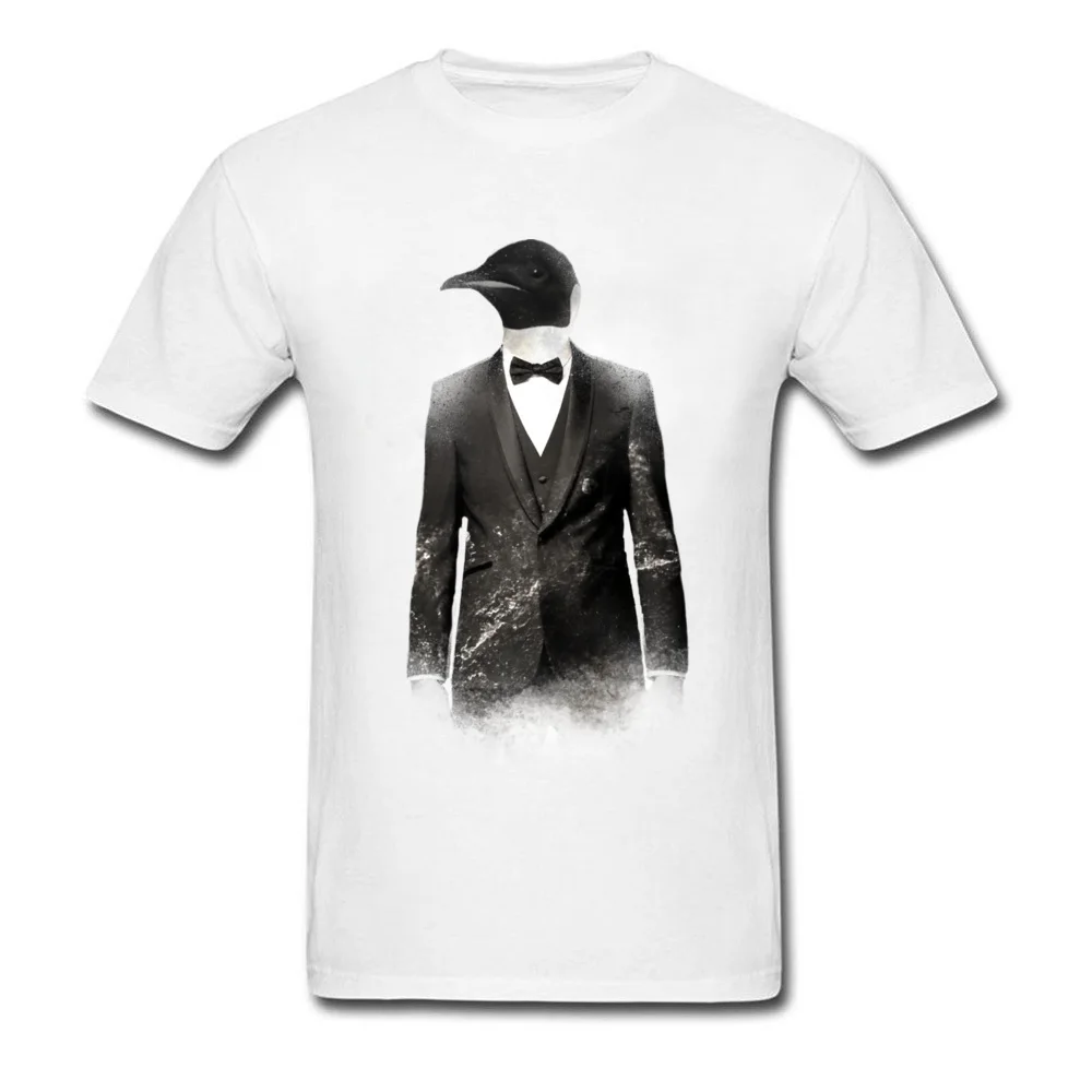 Printed On Blizzard Penguin Hip hop Short Sleeve ostern Day Tops Tees Funky Round Collar Pure Cotton Tops T Shirt Mens T Shirt Blizzard Penguin white