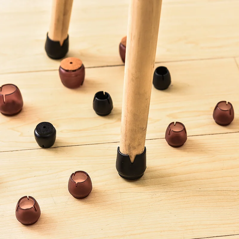 8pcs Round Silicone Chair Leg Caps Non-slip Table Chair Foot Cover Furniture Table Covers Wood Floor Protector Pad