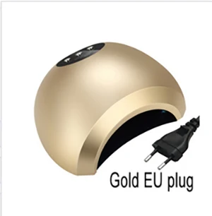48 Вт Сушилка для ногтей гель-лампа для отверждения всех гель-лаков художественные инструменты двойной светильник Светодиодный УФ-лампа с умным датчиком времени - Цвет: gold EU plug