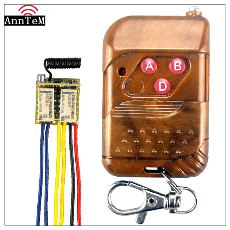

Anntem brand RF Mini 433mhz Wireless 2 Relay A B D button Remote Control Switch 12v Micro Receiver DC3.7v to 24v home office