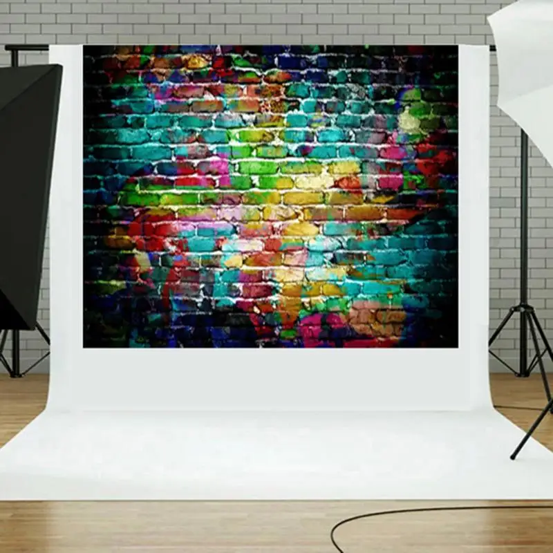 ALLOYSEED 3D Effect Photo Live Background Backdrop Graffiti Brick Wall Art Fabric Backdrop Props Photography Background