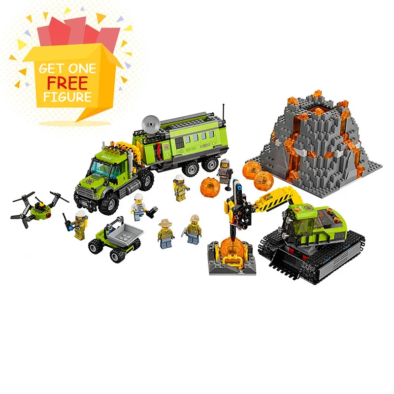 

Bela Pogo Compatible Legoe Urban City Volcano Exploration Base Geological Prospecting Building Blocks Bricks toys for children