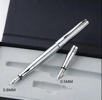 

High quality ink Pen 0.5mm standard nib + 0.8mm bent nib fountain pen with gift high quality artistic pen DUKE 209
