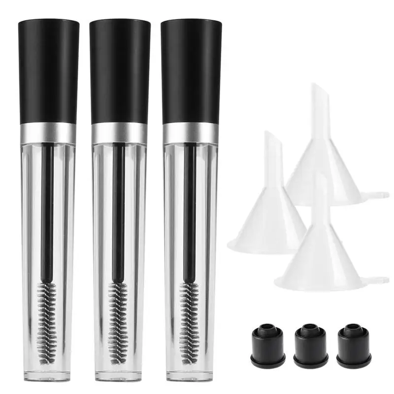 

3pcs 7.5ml Empty Mascara Tube with Eyelash Wand Eyelash Cream Container Bottle & Rubber Inserts & Funnels for Castor Oil