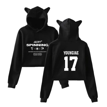 

2019 KPOP GOT7 in Women's Cat Ear Sweatshirt Popular Casual New Streetwear Casual Harajuku GOT7 Kpop Hoodies Sweatshirt
