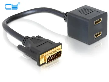 

DVI Splitter to 2 HDMI Port Y Splitter Cord Extension DVI to HDMI Cable Adapter