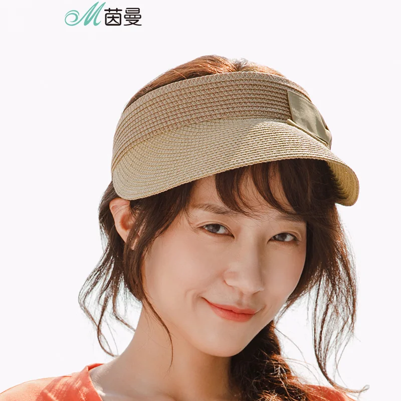

INMAN Woman's Sun Hats Female Visor Caps Hand Made Straw Summer Cap Casual Shade Hat Empty Top Hat Beach