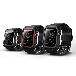 3 цвета 2 в 1 Смарт-часы защитный чехол с ремешком полосы замена ремни кожа для Apple Watch 1/2 силиконовый ремешок для часов