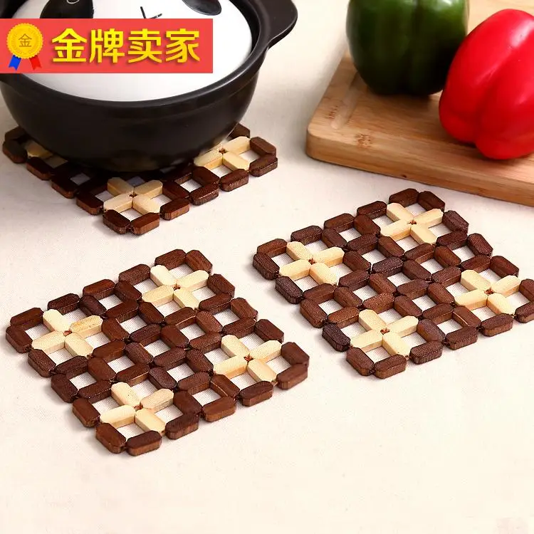 

Thickening jottings cutout pamboo bowl pad heat insulation pad japanese style anti-hot disc pads placemat plate cup dining table