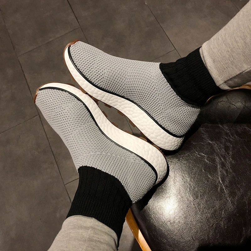 2018 spring new wave spell color stretch knit thick breathable socks