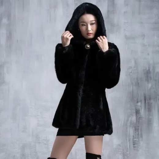Blue 4xl Femmes noir Parka 2018 Fausse Faux Manteau À Hiver Blanc Fourrure Manteaux Plus Taille Surdimensionné 3xl En Outwear Capuchon M543 Vison dark Furry De gdSwz4zq