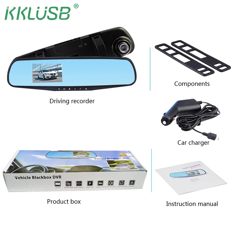 dash camera car dvr rear view mirror auto dashcam recorder registrator car video full hd dash cam Vehicle DVR camera