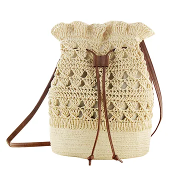 

Women's Messneger Bags Straw Drawstring Bucket Bags Designer Handbags High Quality Tassel Beach Bag Woven Bags Ladies Totes #L5