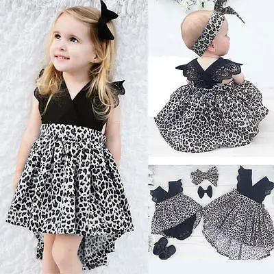 

Emmababy 2019 Leopard Print Tutu Dress Girls Dresses Casual Summer Leopard Kids Girl Party Dress for Toddler Vestidos TWO STYLES