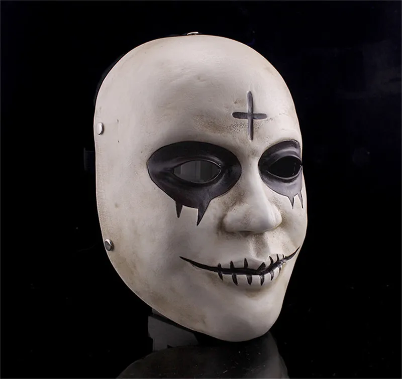 Movie The Purge Resin Anonymous Masks Halloween Scary Horror Party Full Face Smile Mask Carnival Costume Free Shipping FA102 (5)