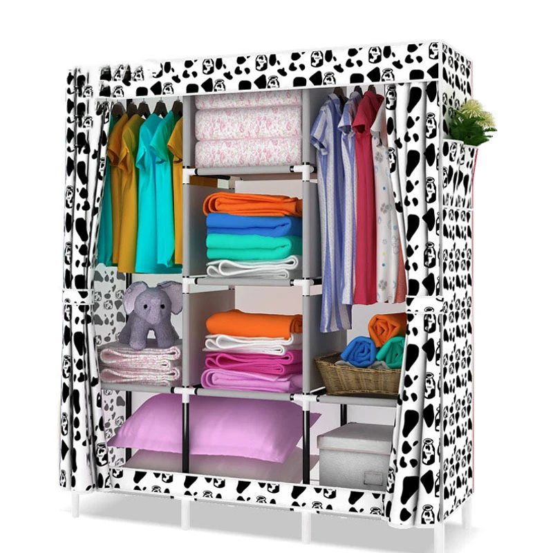 

Non-woven Dust-proof Wardrobe Combination Steel Reinforcement Moisture-proof Wardrobe Simple Folding Cloth Wardrobe