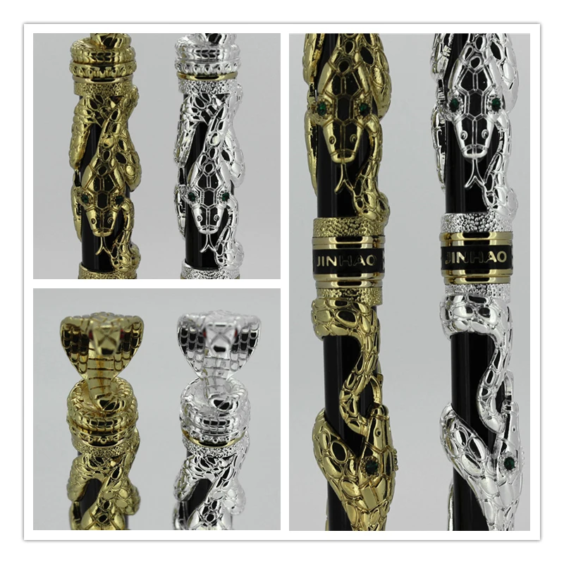 Jinhao шариковые ручки Золотая Змея 3D узор шариковая ручка в оригинальной
