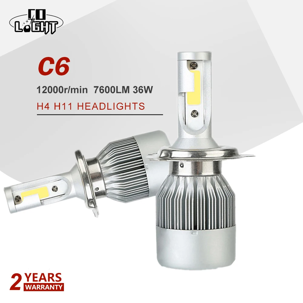 

CO LIGHT H7 Car Led Bulb 72W Bulb H4 High Low Beam H13 9006/Hb4 Single Car Headlight Bulb for Audi Q7 Cruze Prado 120 Chevrolet