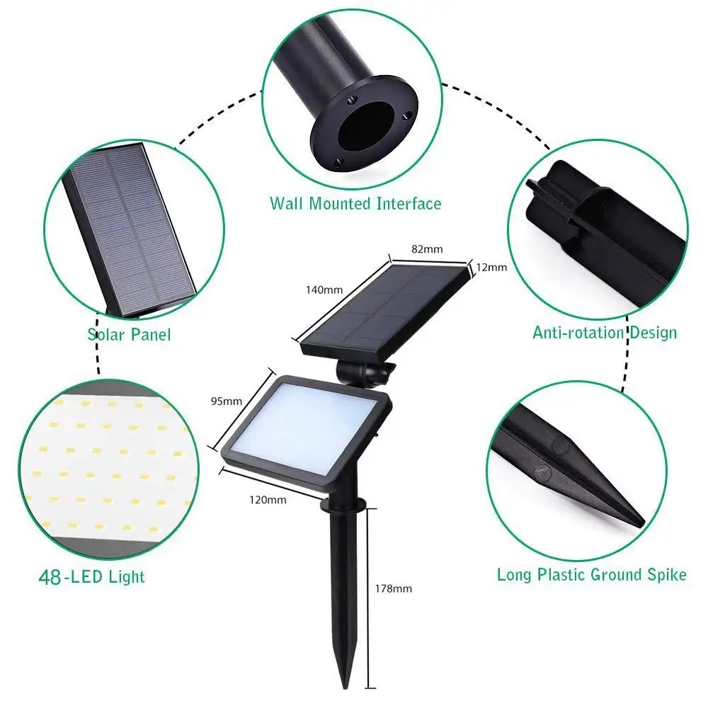 KHLITEC-2-PACK-48-leds-Solar-Light-Wall-Lamp-Security-Outdoor-Lighting-Waterproof-IP65-Garden-Lamp-Adjustable-for-Pathway-Street-Yard (3)