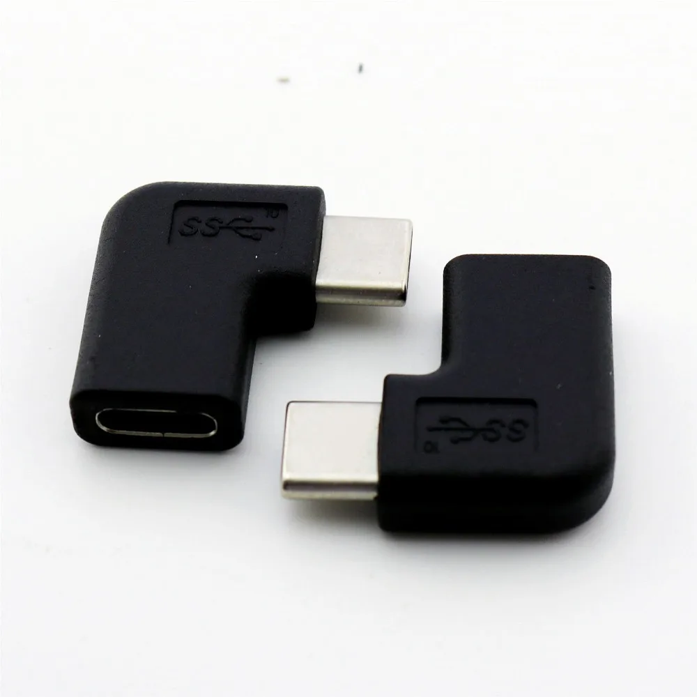 1х USB 3,1 type C папа к type C мама Джек 90 градусов под прямым углом зарядки синхронизации данных адаптер «Папа-мама» черный