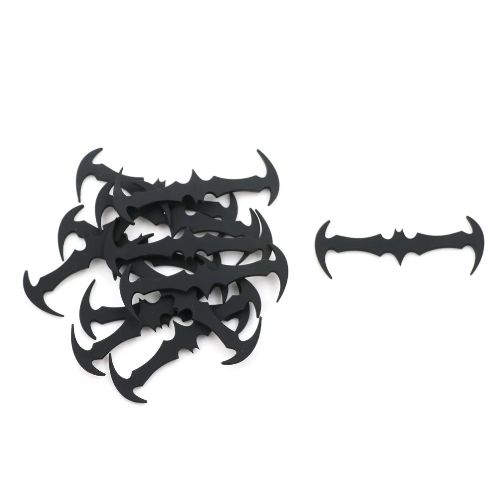 12PC Children Bat Shape Elastic Shoelaces Elastic Plastic No Tie White Black Grey Silicone Silicone Shoes Lace