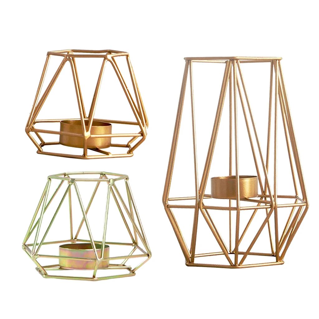 3D Geometric Candle Holder Candlestick Stand Candlelight Dinner Decoration