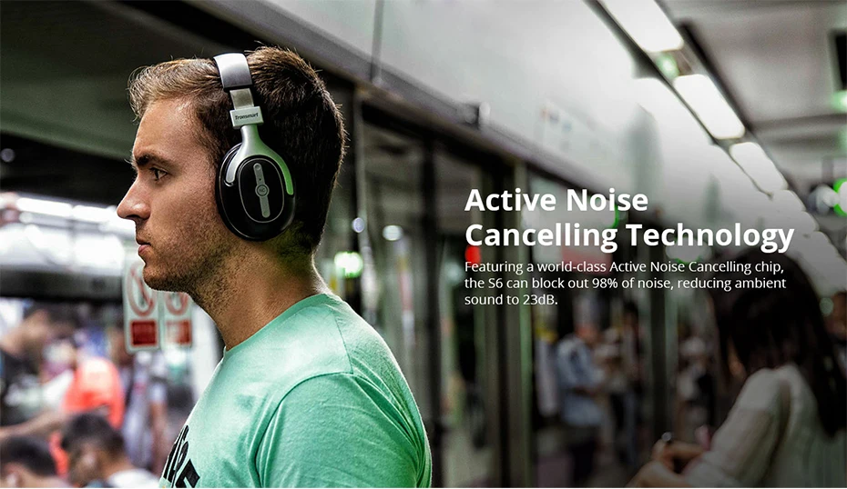 Tronsmart Encore S6 Bluetooth Headphones Active Noise Cancelling Wireless Headphone Headset for Gamer Gaming Foldable Design (1)