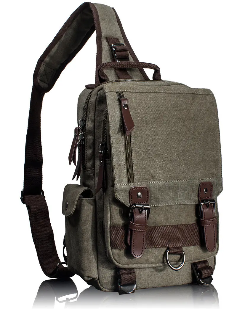 Canvas Crossbody Bags Men Women Retro Leather Military Messenger Chest Bag Shoulder Sling Bag Large Capacity Handbag,light blue,Russian Federation