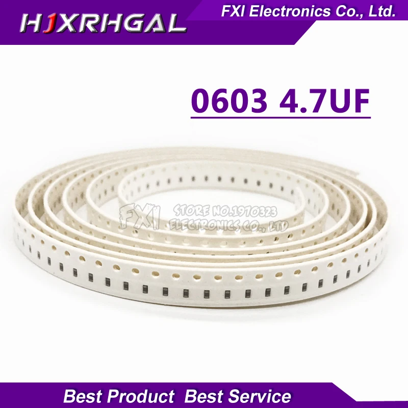 

100pcs 4.7uF X5R Error 10% 6.3V 0603 475 SMD Thick Film Chip Multilayer Ceramic Capacitor New original