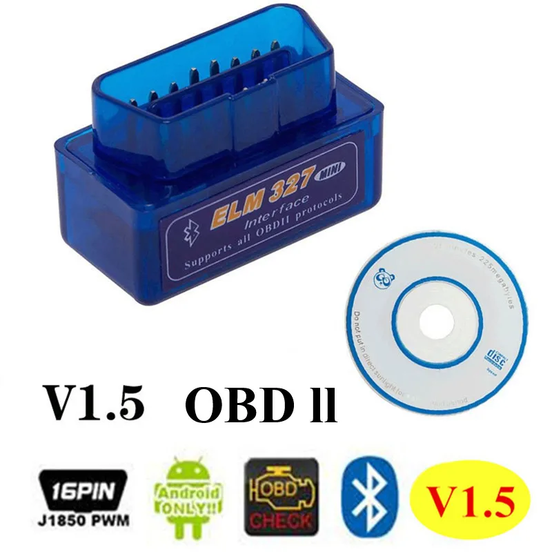 

Latest Version V1.5 OBD ll ELM327 Auto Scanner ELM 327 Bluetooth OBD2 for Android Torque OBDII V1.5 Vehicle Scan Diagnostic Tool