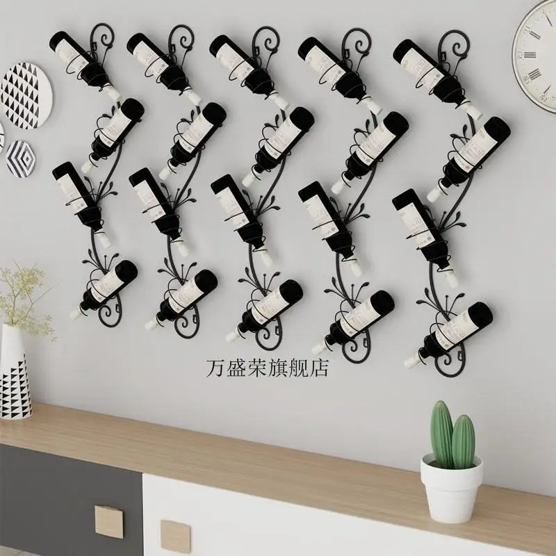 

Wall Mounted Wine Glass Rack Creative Floating Bottle Holder Metal Glassware Organizer for Diaplay Storage Customizable