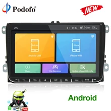 Podofo Android lettore Multimediale di Navigazione GPS Per Auto 2 Din radio stereo Per Volkswagen VW Golf Polo Passat Jetta Tiguan SEDE leon