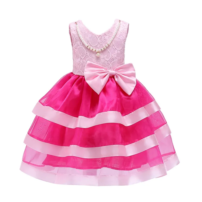 Baby Girls Dresses Kids Female High-grade Beautiful Cute Stripe Flower Wedding Dress Children's Cake Tutu Dress07