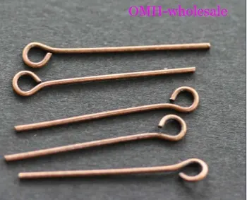 

OMH wholesale 250pcs 50mm Jewelry accessories lead free,nickel free Finding metal Antique Copper Plated Eye pins DY73