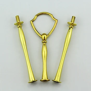 

10 pcs/ lot shield style 3 tier cake stand fitting gold cake decoration wholesale