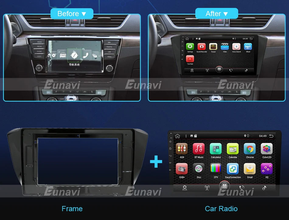 Cheap Eunavi Quad Core 2G RAM 32G ROM Android 7.1 2 din Car Radio GPS Navi For VW Skoda Magotan POLO PASSAT Golf 7 Jetta Super Octavia 10