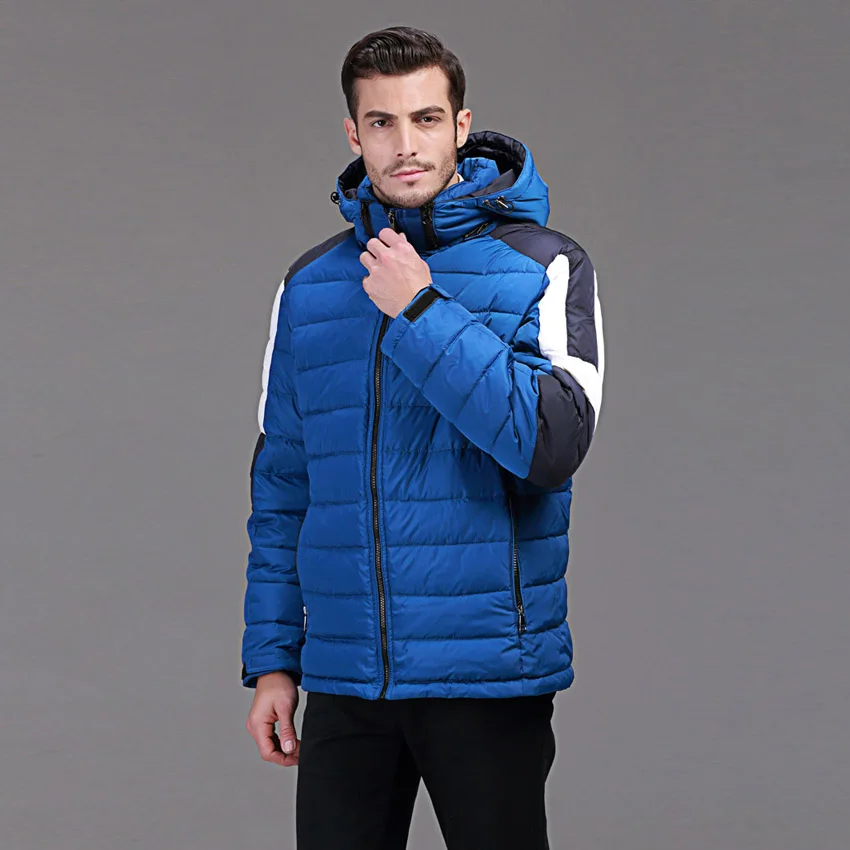 

winter duck down jacket men Europe and USA branding clothing Minus 40 degrees warm coat young men blue and red winter coat Q129