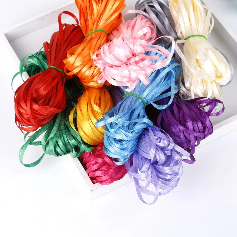 Handmade DIY Silk Satin Ribbon Arts Crafts Sewing Christmas Wedding Party Decoration Gift Wrap 25 Yards 3 mm Width