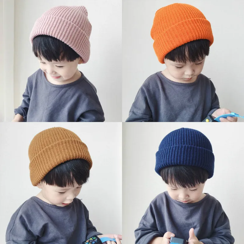 

Newborn Knitted Cap Baby Hat Kids Crochet Solid Children Beanies Boys Girls Hats Headwear Toddler Kids Caps Accessories