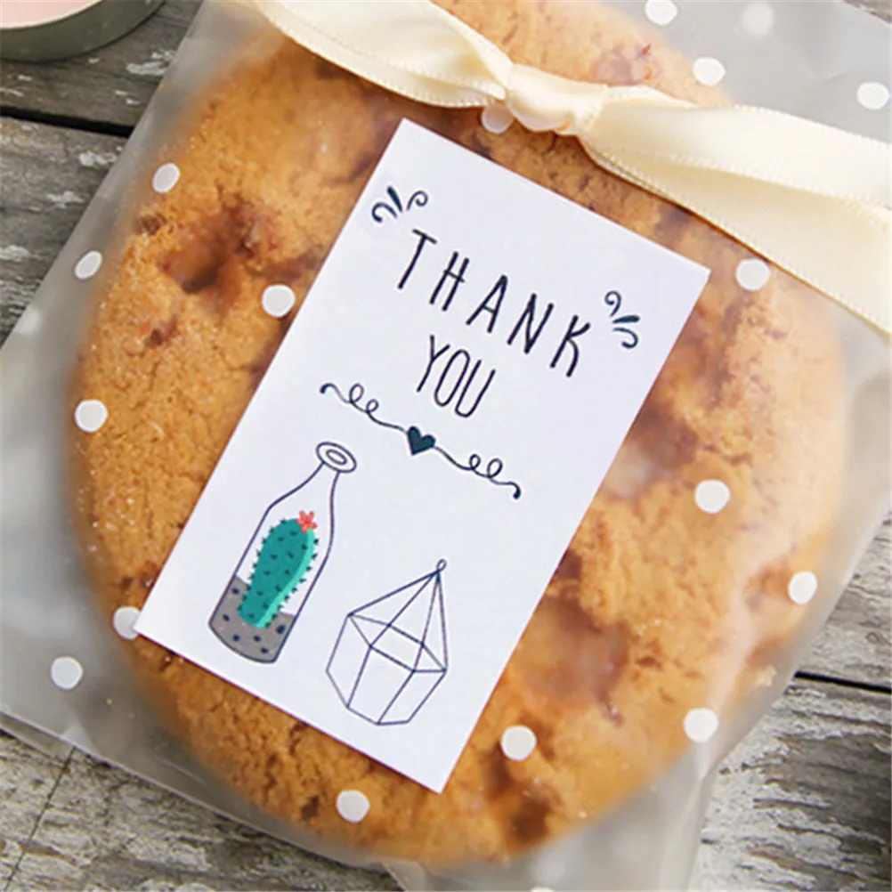 

30pcs/5sheets Thank you Baking DIY Gift Stickers Square Circle Handmade Cake Packaging Sealing Label Kraft Sticker